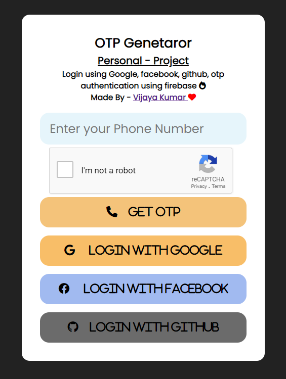 login page